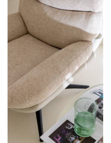 Fauteuil relax et son repose pied gris | La Madeleine Déco