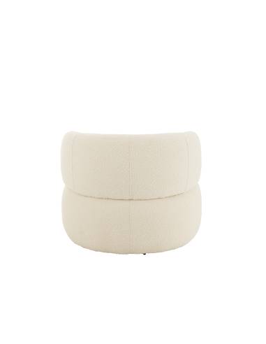 Fauteuil pivotant rond bouclette écrue | La Madeleine Déco
