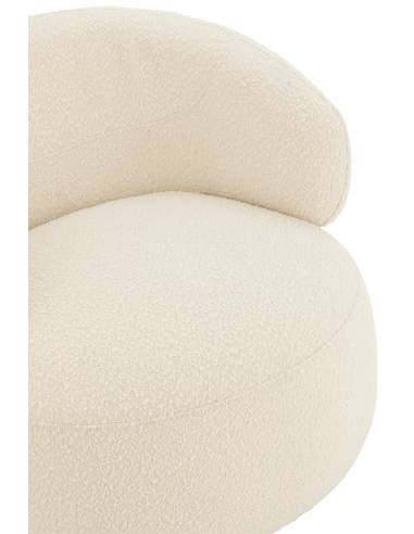 Fauteuil pivotant rond bouclette écrue | La Madeleine Déco