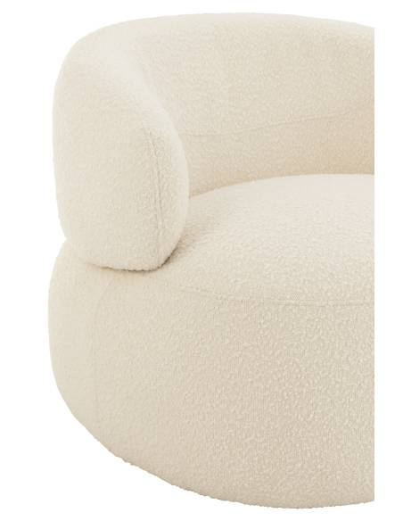 Fauteuil pivotant rond bouclette écrue | La Madeleine Déco