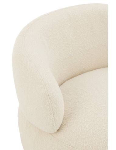Fauteuil pivotant rond bouclette écrue | La Madeleine Déco