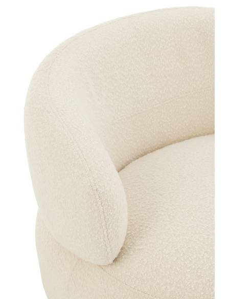 Fauteuil pivotant rond bouclette écrue | La Madeleine Déco