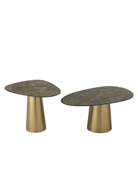 Set de table d'appoint marbre et bronze | La Madeleine Déco