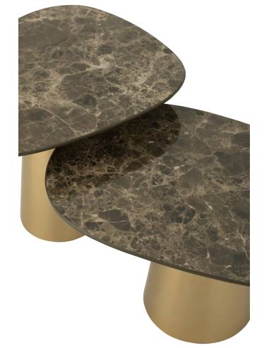 Set de table d'appoint marbre et bronze | La Madeleine Déco