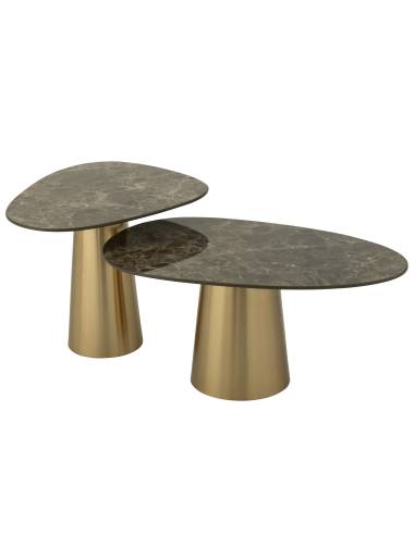 Set de table d'appoint marbre et bronze | La Madeleine Déco