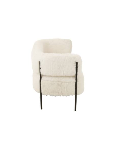 Petit canapé fausse fourrure blanche | La Madeleine Déco