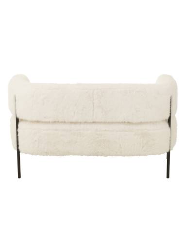 Petit canapé fausse fourrure blanche | La Madeleine Déco