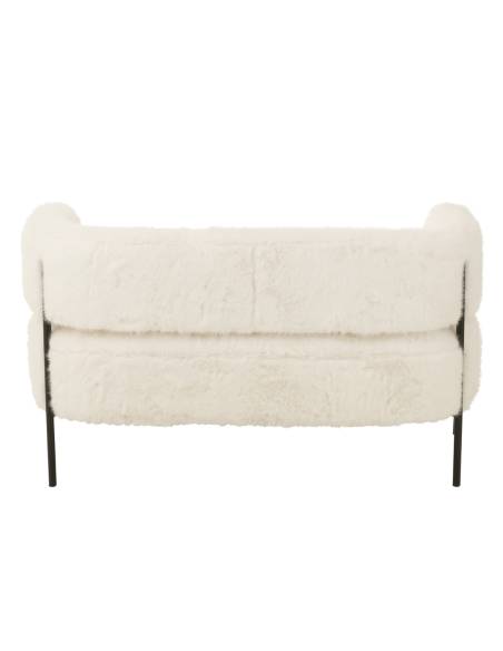 Petit canapé fausse fourrure blanche | La Madeleine Déco