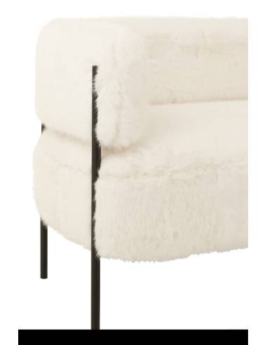 Petit canapé fausse fourrure blanche | La Madeleine Déco