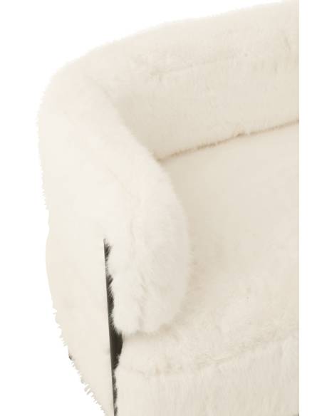 Petit canapé fausse fourrure blanche | La Madeleine Déco