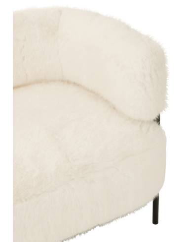 Petit canapé fausse fourrure blanche | La Madeleine Déco