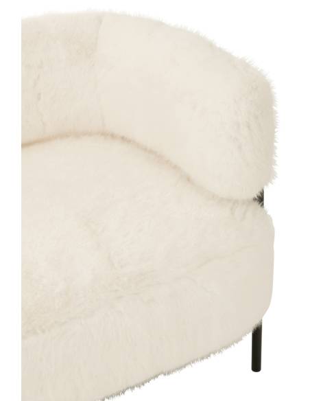 Petit canapé fausse fourrure blanche | La Madeleine Déco