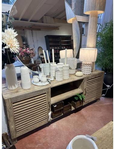 Meuble TV en bois persienne | La Madeleine Déco