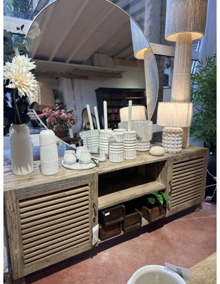 Meuble TV en bois persienne | La Madeleine Déco