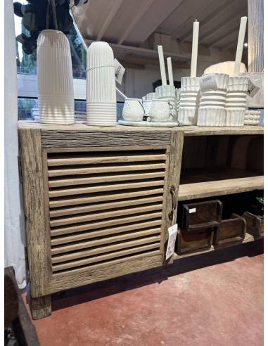 Meuble TV en bois persienne | La Madeleine Déco