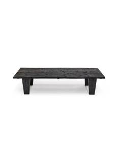 Table basse en bois massif ZANZIBAR noire| La Madeleine Déco