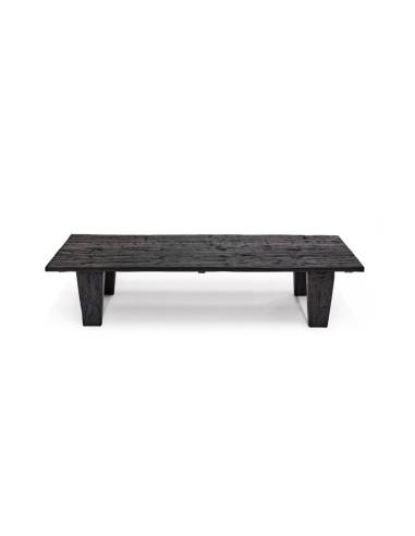 Table basse en bois massif ZANZIBAR noire| La Madeleine Déco
