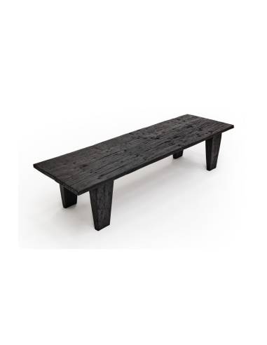 Table basse en bois massif ZANZIBAR noire| La Madeleine Déco