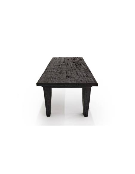 Table basse en bois massif ZANZIBAR noire| La Madeleine Déco