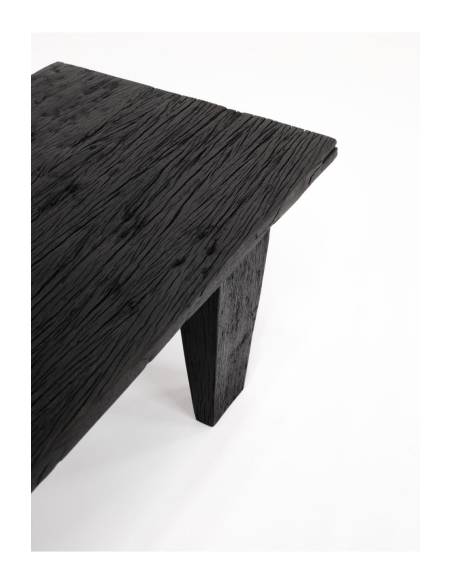 Table basse en bois massif ZANZIBAR noire| La Madeleine Déco