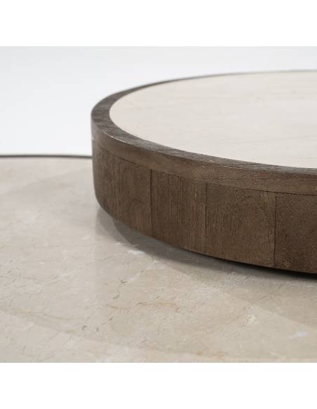 Duo de tables basses en bois et marbre HAZEL | La Madeleine Déco