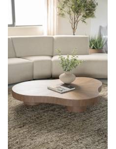 Table basse organique effet noyer BOBBIE | La Madeleine Déco