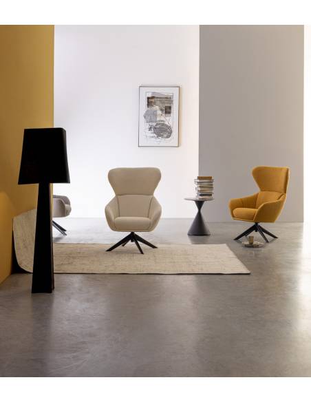 Fauteuil pivotant en tissu HAILEY | La Madeleine Déco