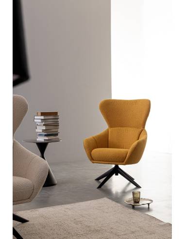 Fauteuil pivotant en tissu HAILEY | La Madeleine Déco