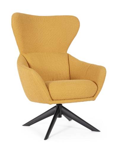 Fauteuil pivotant en tissu HAILEY | La Madeleine Déco
