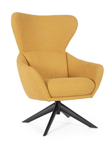 Fauteuil pivotant en tissu HAILEY | La Madeleine Déco