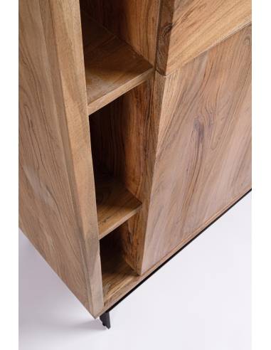 Buffet haut en acacia MANGAL 2 portes 2 tiroirs | Madeleine Déco