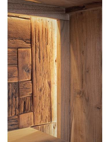 Buffet haut en acacia MANGAL 2 portes 2 tiroirs | Madeleine Déco