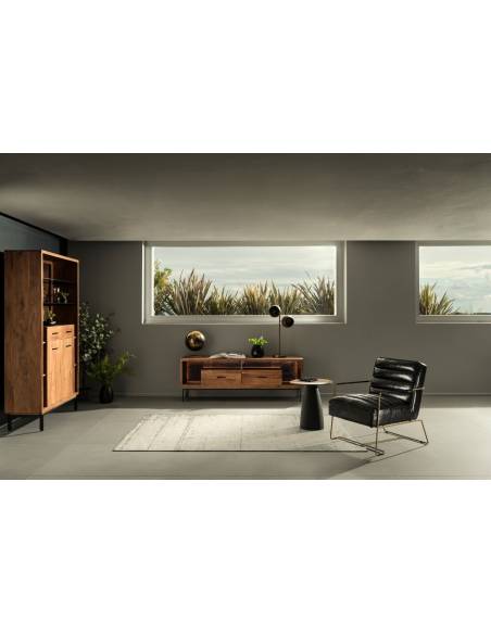 Meuble TV en acacia MANGAL 2 tiroirs | Madeleine Déco