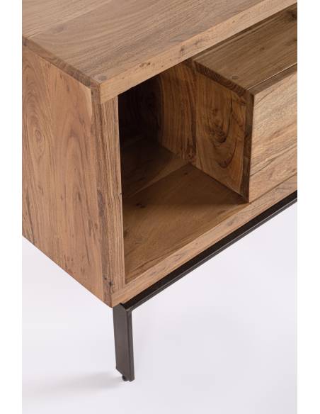 Meuble TV en acacia MANGAL 2 tiroirs | Madeleine Déco