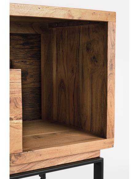 Meuble TV en acacia MANGAL 2 tiroirs | Madeleine Déco