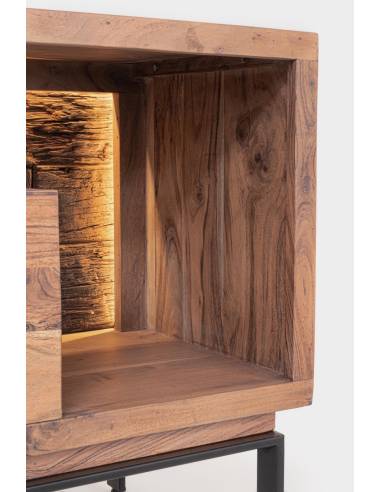 Meuble TV en acacia MANGAL 2 tiroirs | Madeleine Déco