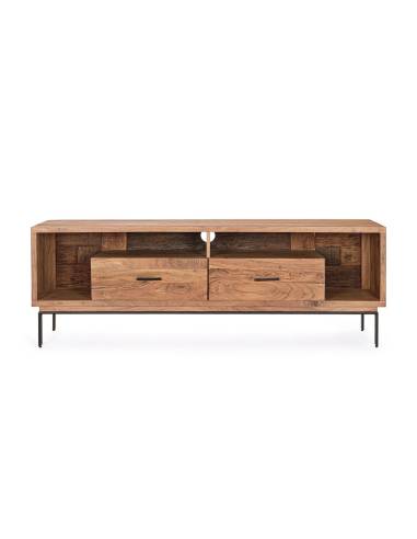 Meuble TV en acacia MANGAL 2 tiroirs | Madeleine Déco