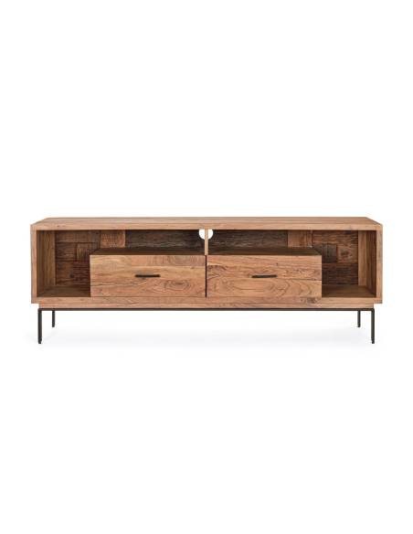 Meuble TV en acacia MANGAL 2 tiroirs | Madeleine Déco