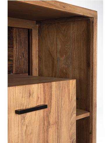 Buffet en acacia et LED MANGAL 3 portes | Madeleine Déco