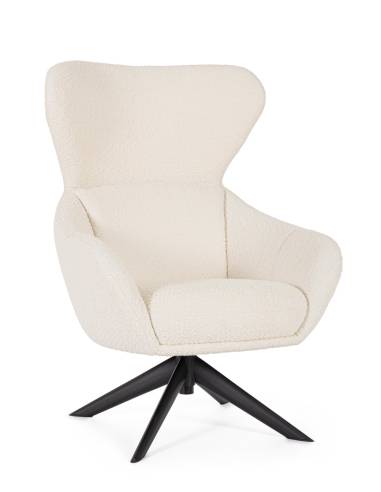Fauteuil pivotant en tissu HAILEY | La Madeleine Déco