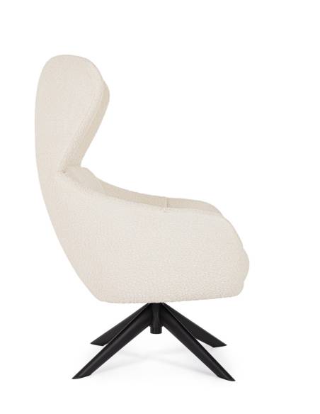 Fauteuil pivotant en tissu HAILEY | La Madeleine Déco