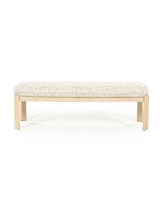 Banc bois et tissu beige LOTTIE | La Madeleine Déco