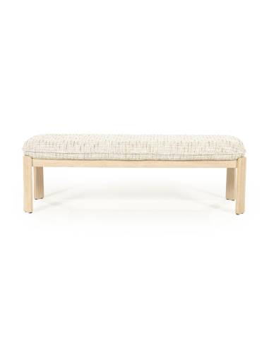 Banc bois et tissu beige LOTTIE | La Madeleine Déco