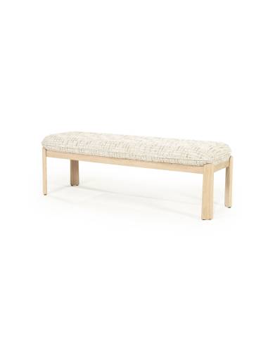 Banc bois et tissu beige LOTTIE | La Madeleine Déco