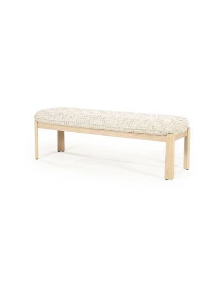 Banc bois et tissu beige LOTTIE | La Madeleine Déco