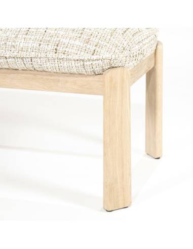 Banc bois et tissu beige LOTTIE | La Madeleine Déco