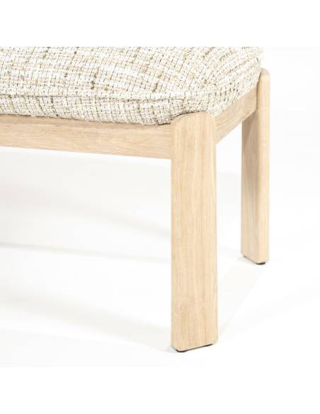 Banc bois et tissu beige LOTTIE | La Madeleine Déco