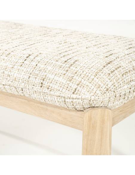 Banc bois et tissu beige LOTTIE | La Madeleine Déco