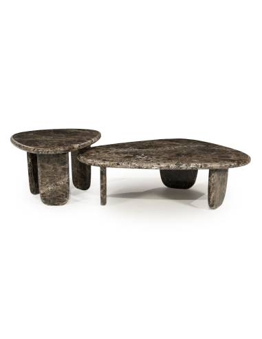 Table basse en marbre marron DEVIN moyenne | La Madeleine Déco
