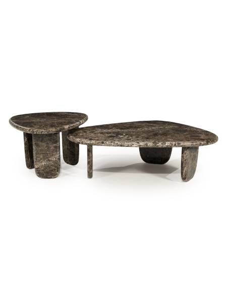 Table basse en marbre marron DEVIN moyenne | La Madeleine Déco